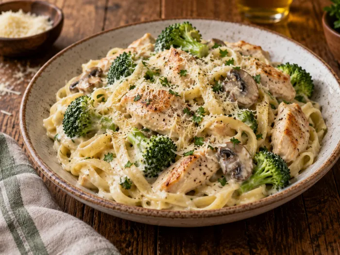Chicken Alfredo with Broccoli