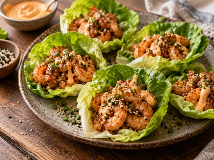 Ginger Shrimp Lettuce Bites