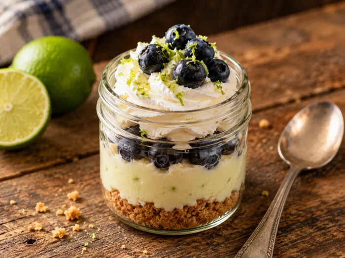 Key Lime Blueberry Pie in a Jar