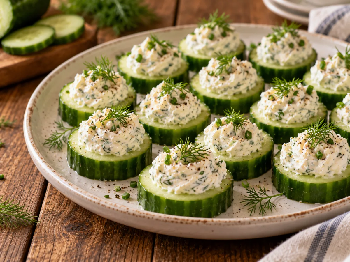 Savoury Cucumber Cream-Cheese Bites