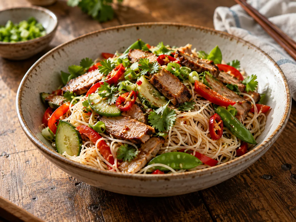 South Asian Ginger Turkey Noodle Salad