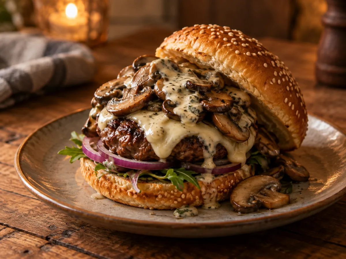 The Birch Bay Ranch Mushroom Burger