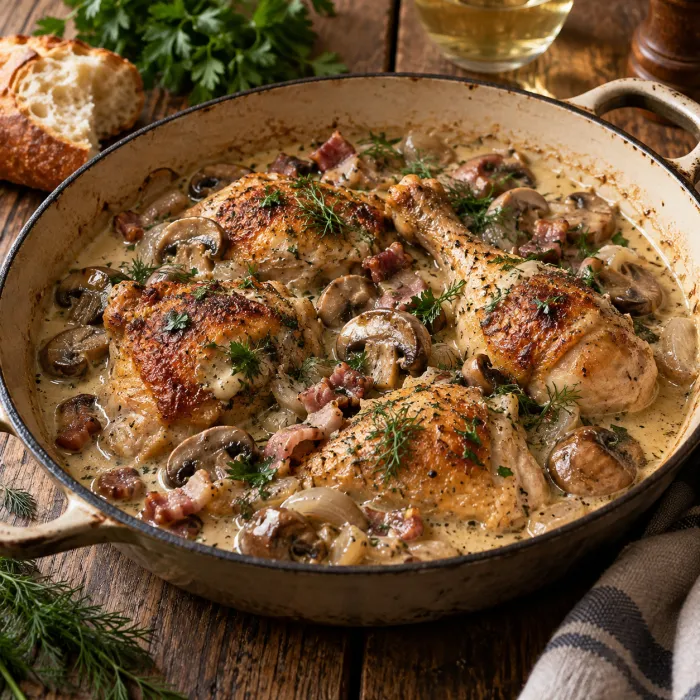 Traditional Coq au Chardonnay